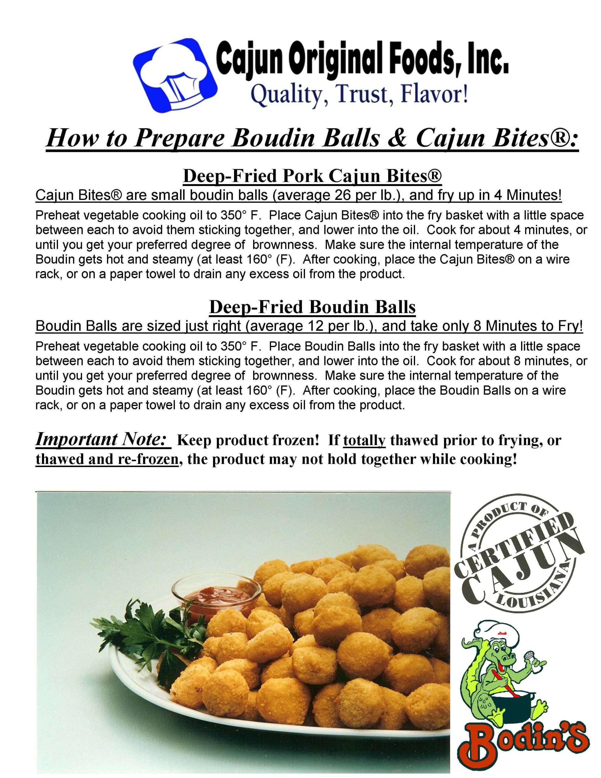 2 lb Boudin Balls Retail Label